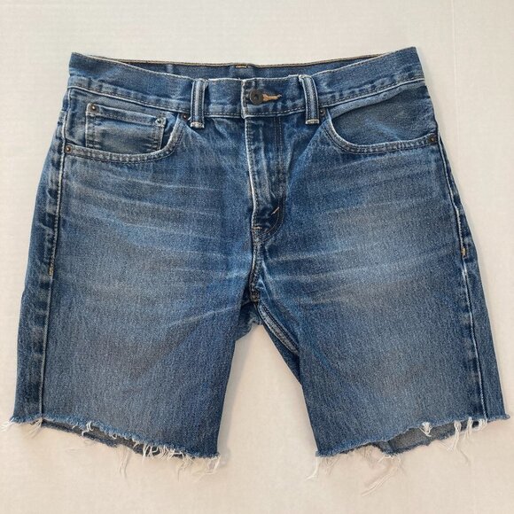 Levi's 511 Skinny Distressed Cutoff Denim Shorts Size 32 - Picture 1 of 5